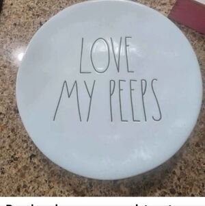 Rae Dunn White "LOVE MY PEEPS" Round Platter